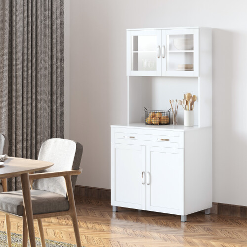 Homcom Armario Buffet Cocina Blanco 80 x 48 x 170 cm 1