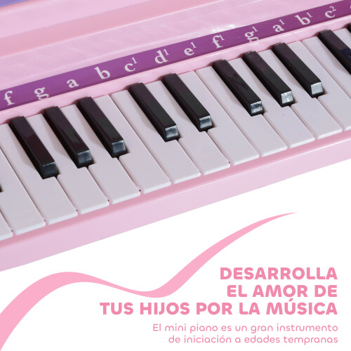 Homcom Piano Infantil Rosa 48 x 39 x 69cm 1