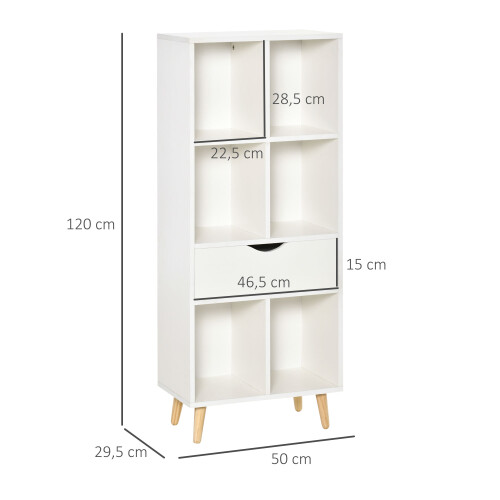 Homcom Estantería Blanco 50 x 29.5 x 120 cm 2