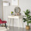 Homcom Tocador con Espejo Blanco 80 x 40 x 123cm 2