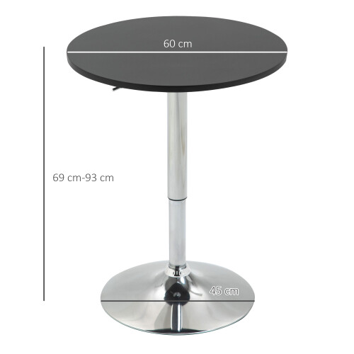 Homcom Mesa de Bar Negro Ø60 x 93 cm 2