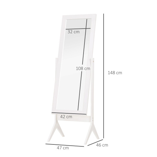 Homcom Espejo de Pie Blanco 47 x 46 x 148 cm 2