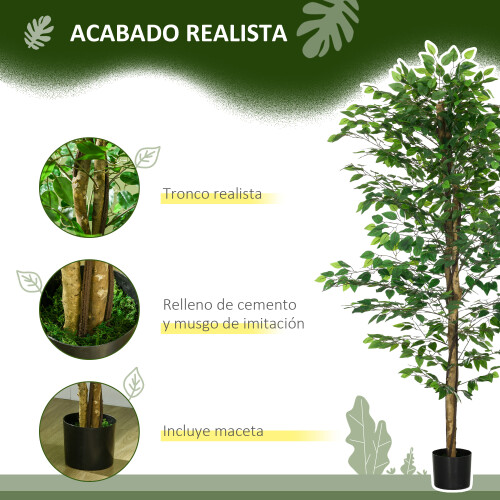 Homcom Planta Artificial Verde 17.5 x 17.5 x 180 cm 1