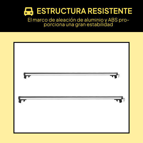 Homcom Barras de Techo Gris 123.5 x 5.5 x 7 cm 1