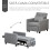 Homcom Sofá Cama Gris 69 x 82.5 x 84 cm 5