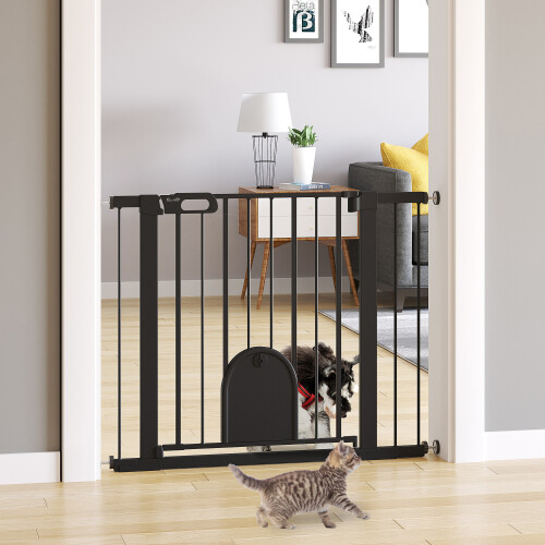 PawHut Barrera de Seguridad Negro 103 x 2 x 76 cm 1