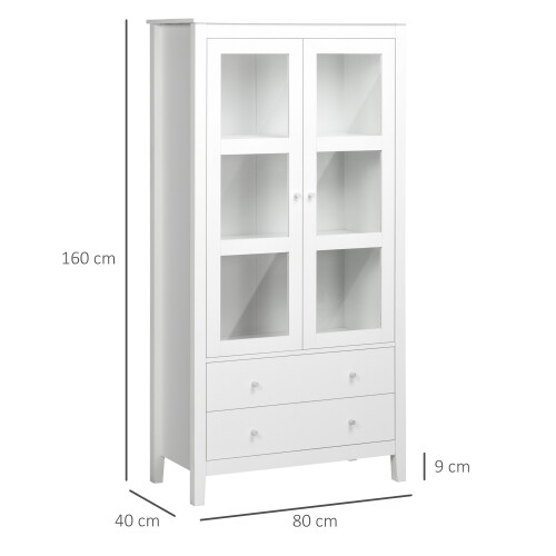 Homcom Vitrina de Salón Blanco 80 x 40 x 160 cm 1