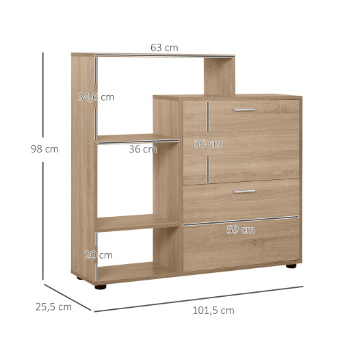 Homcom Zapatero Marrón 101,5 x 25,5 x 98cm 2