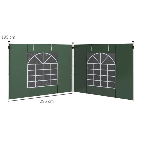 Outsunny Paredes para Carpa Verde 295 x 195 cm 2