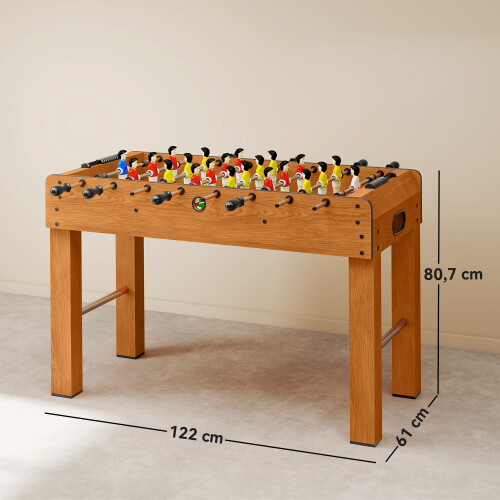 Homcom Futbolín de Madera Marrón 122 x 61 x 80,7cm 2