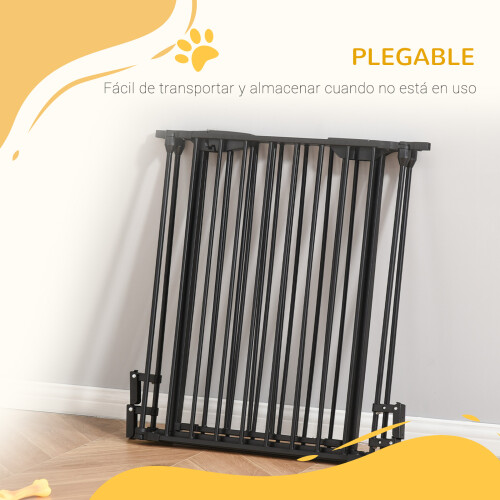 PawHut Barrera de Seguridad Negro 180 x 74.5 cm 2