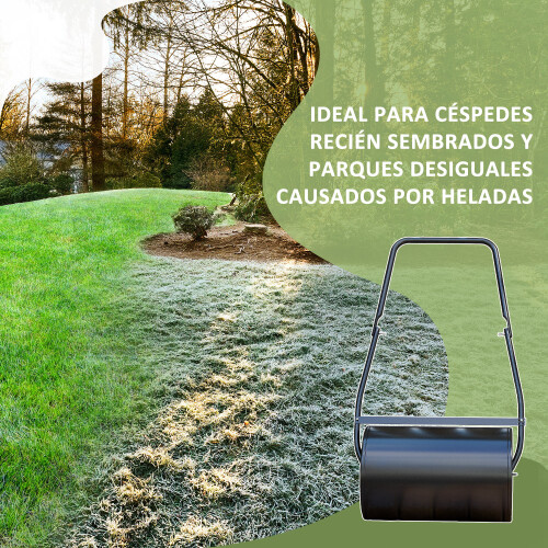Durhand Rodillo de Césped Negro 60 x 32 x 105cm 2