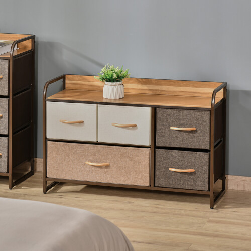 Homcom Cómoda de Tela Multicolor 87.5 x 29 x 58 cm 1