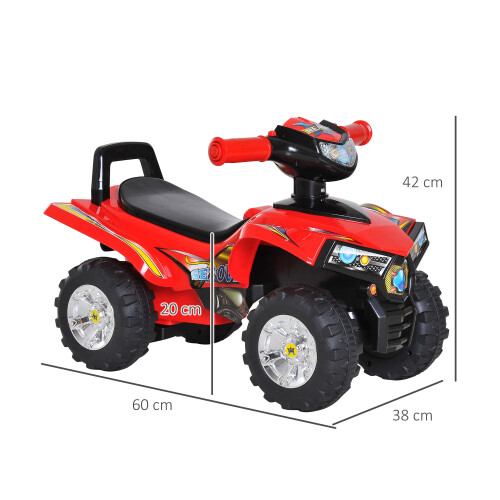 Homcom Quad Correpasillos Infantil Rojo 60 x 38 x 42 cm 2