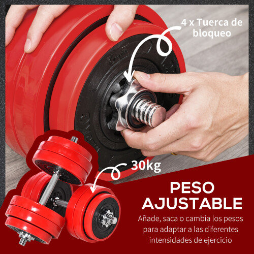 Homcom Juego de Mancuerna Bicolor Ø21.5 x 3.8 cm 1