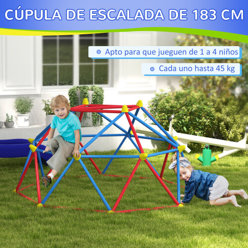 Outsunny Cúpula de Escalada Multicolor 183 x 183 x 90 cm 1