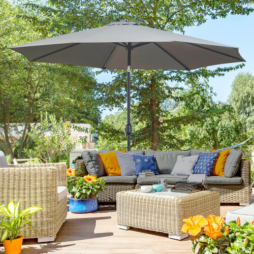 Outsunny Sombrilla de Jardín Gris 295 x 295 x 250 cm 1