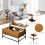 Homcom Mesa de Centro Elevable Marrón 90 x 60,5 x 45,5cm 6