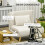Homcom Sofá Cama Individual Beige 90 x 78 x 79 cm 2