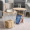 Homcom Set 2 Mesitas Café Blanco Ø40 x 45 cm 2