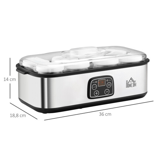 Homcom Yogurtera Gris 36 x 18.8 x 14 cm 2