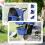 PawHut Cochecito Perro y Gato Azul 75 x 45 x 97 cm 4