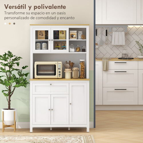 Homcom Alacena de Cocina Blanco 100 x 40 x 180 cm 1