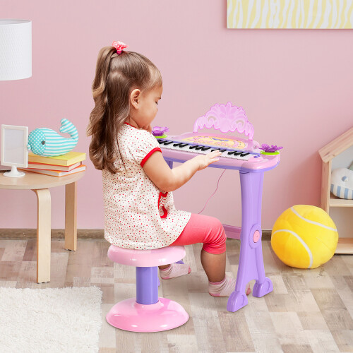Homcom Teclado Electrónico Infantil Rosa 45 x 21 x 55cm 1