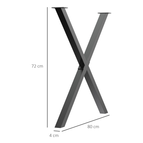 Homcom Patas para Mesa Negro 80 x 4 x 72 cm 2