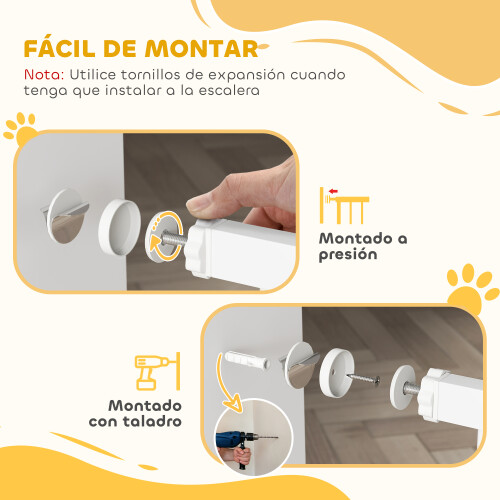 PawHut Barrera de Seguridad Blanco 145 x 1.5 x 76 cm 1
