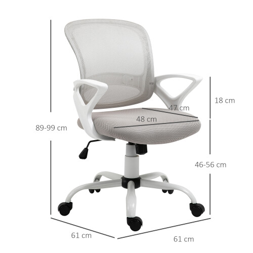 Vinsetto Silla de Oficina Gris 61 x 61 x 99 cm 2