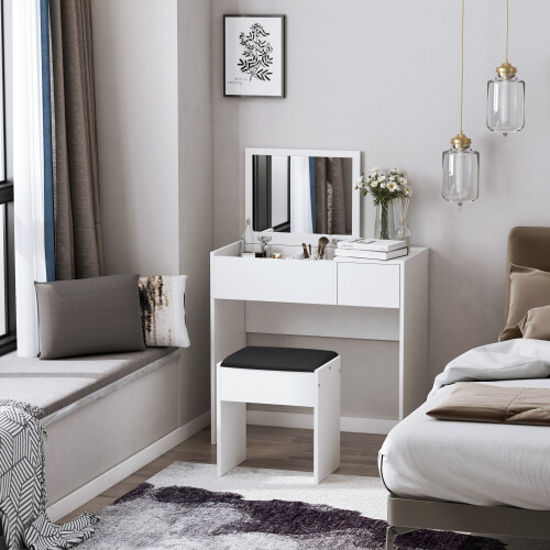 Homcom Mesa para Maquillaje Blanco 80 x 40 x 79 cm 1