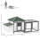 PawHut Gallinero de Madera Gris 196 x 76 x 97 cm 3