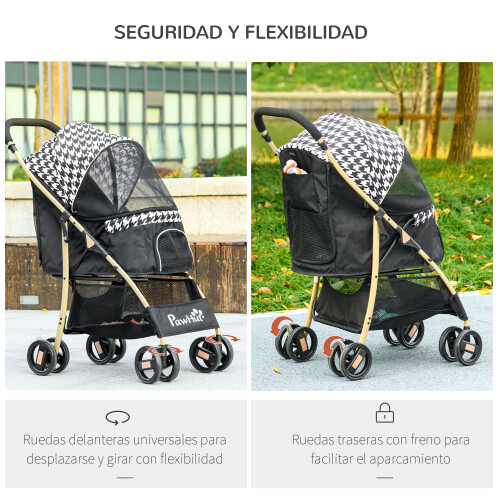 PawHut Carrito para Perro Negro 80 x 44.5 x 97 cm 1