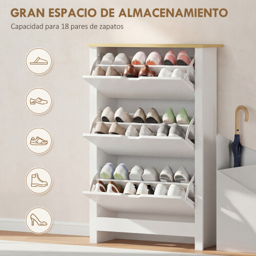 Homcom Zapatero Blanco 72 x 26 x 112 cm 1