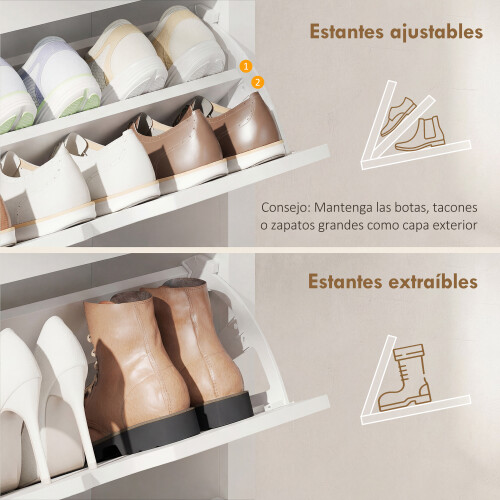 Homcom Zapatero Blanco 72 x 26 x 112 cm 2