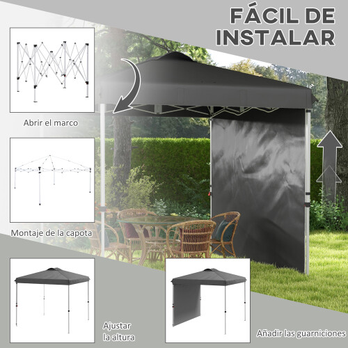 Outsunny Carpa Plegable Gris 247 x 247 x 268 cm 1