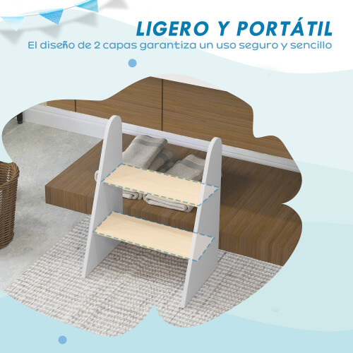 Taburete para Niño Blanco 43 x 30 x 55 cm 1