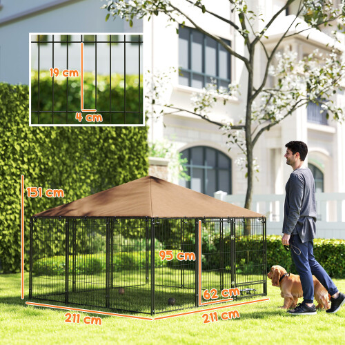 PawHut Parque para Perro Negro 211 x 211 x 151 cm 2
