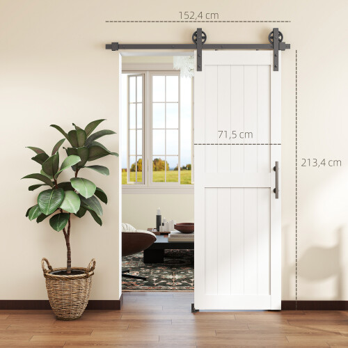 Homcom Puerta Corredera Blanco 71.5 x 3.5 x 213.4 cm 2