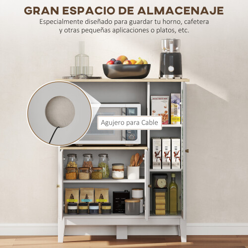 Homcom Aparador para Microonda Blanco 80 x 35 x 97 cm 2