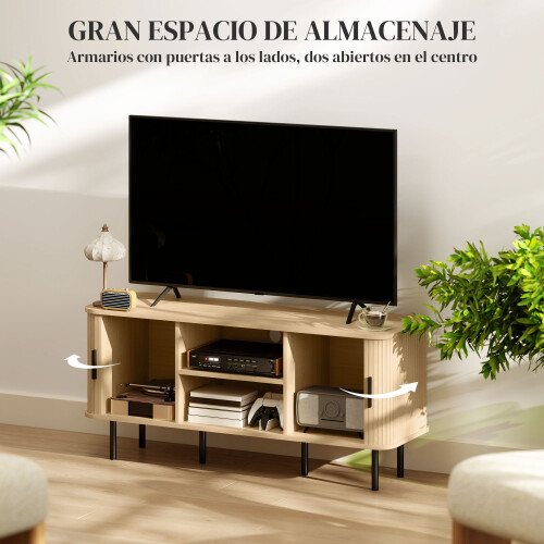 Homcom Mueble de TV Marrón 120 x 40 x 55 cm 2