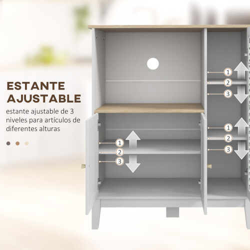 Homcom Aparador para Microonda Blanco 80 x 35 x 97 cm 1