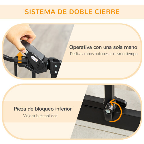 PawHut Barrera de Seguridad Negro 101 x 3.5 x 104.1 cm 2