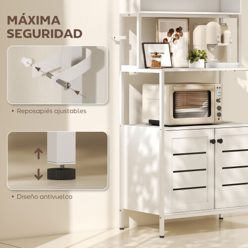 Homcom Estantería de Cocina Blanco 80 x 42 x 171 cm 1