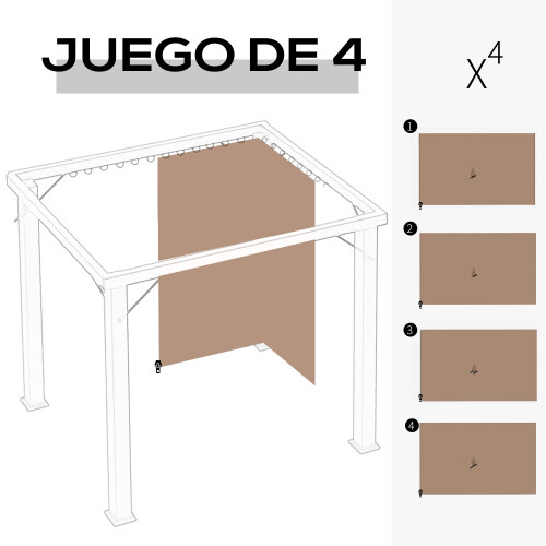 Outsunny Laterales para Carpa Marrón 302 x 205 cm 2