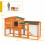 PawHut Conejera de Madera Rojo 150 x 45 x 85 cm 3
