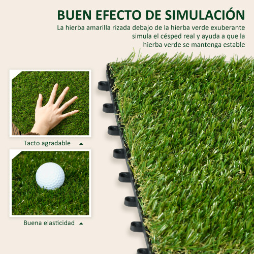Outsunny Césped Artificial Verde 30 x 30 x 3 cm 1