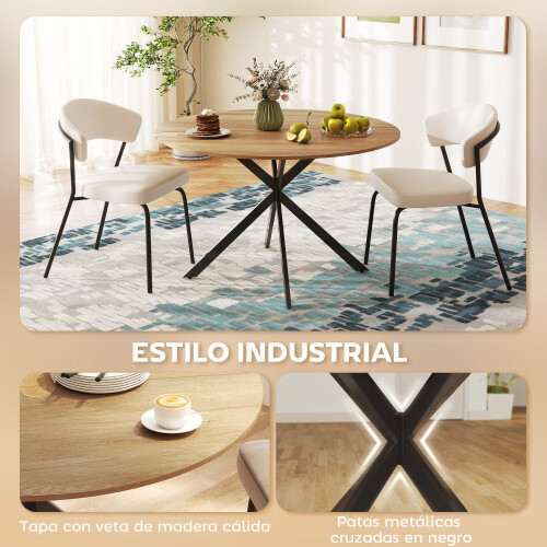 Homcom Mesa de Comedor Marrón 120 x 120 x 75 cm 1