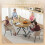 Homcom Mesa de Comedor Marrón 120 x 120 x 75 cm 5